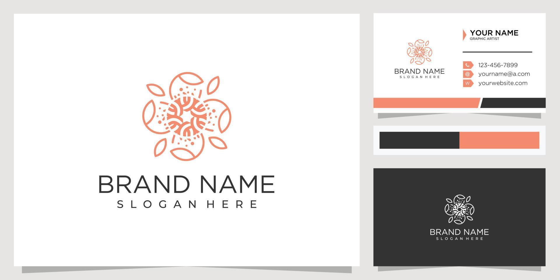 Minimalist leaf and abstract logo design concept vector