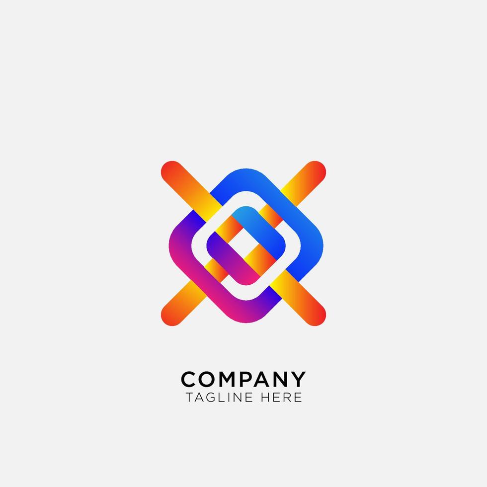 abstract logo with attractive square elements vector