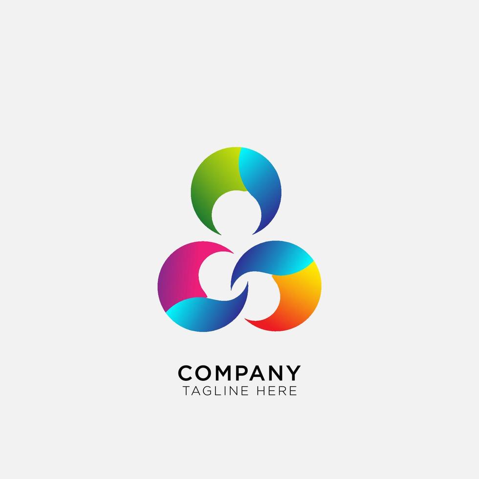 Abstract attractive circle mix logo with color gradation vector