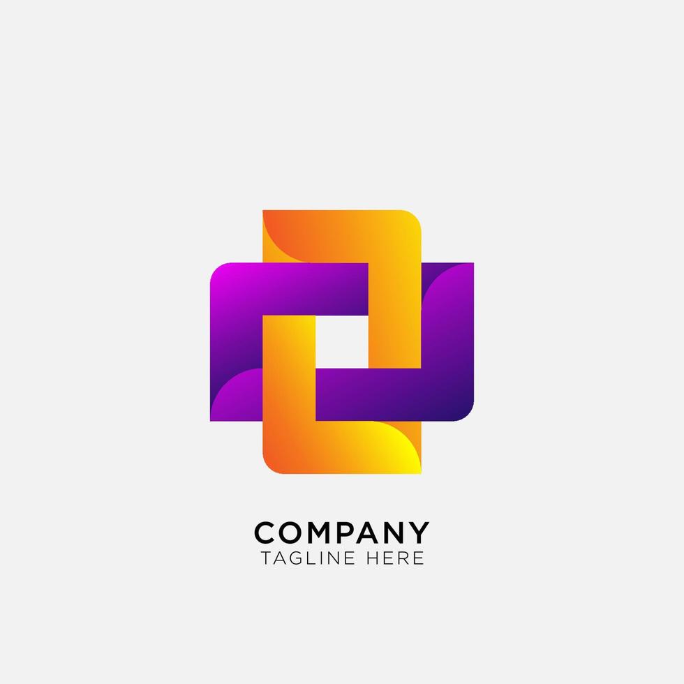 abstract logo with attractive square elements vector