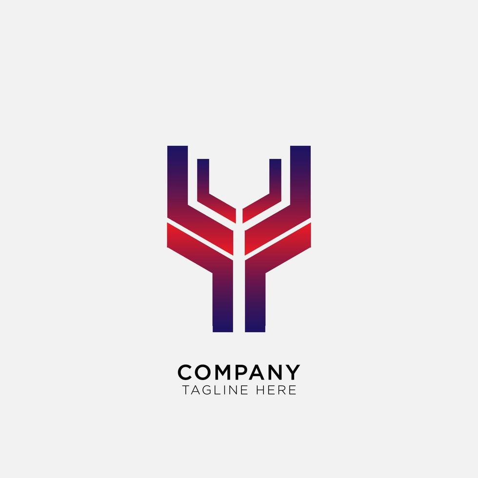 abstract logo combination of rectangle and gradient color vector