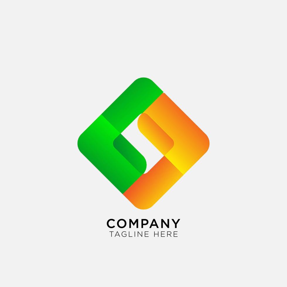 abstract logo with gradient color for company vector