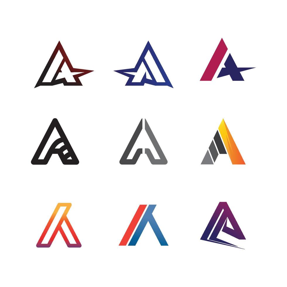 A Letter icon Template set design logo vector