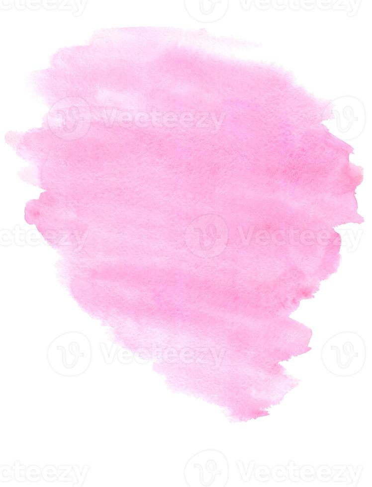 Watercolor light pink spot on white background. Stains on paper photo