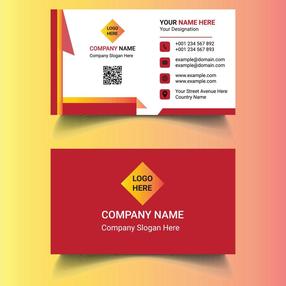 Business Card Template, Business Card Design, Corporate Business Card,, Creative Business Card vector