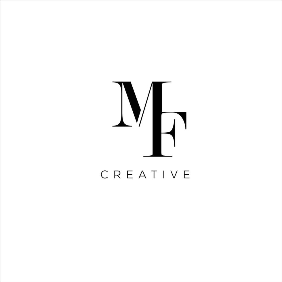 diseño de logotipo de letra inicial mf vector