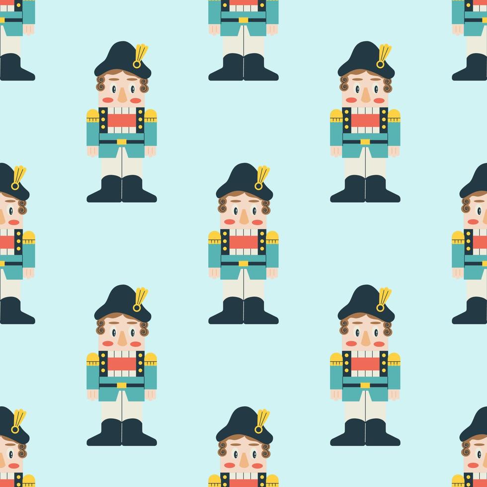 Nutcracker Seamless Pattern. Christmas collection. Flat vector illustration