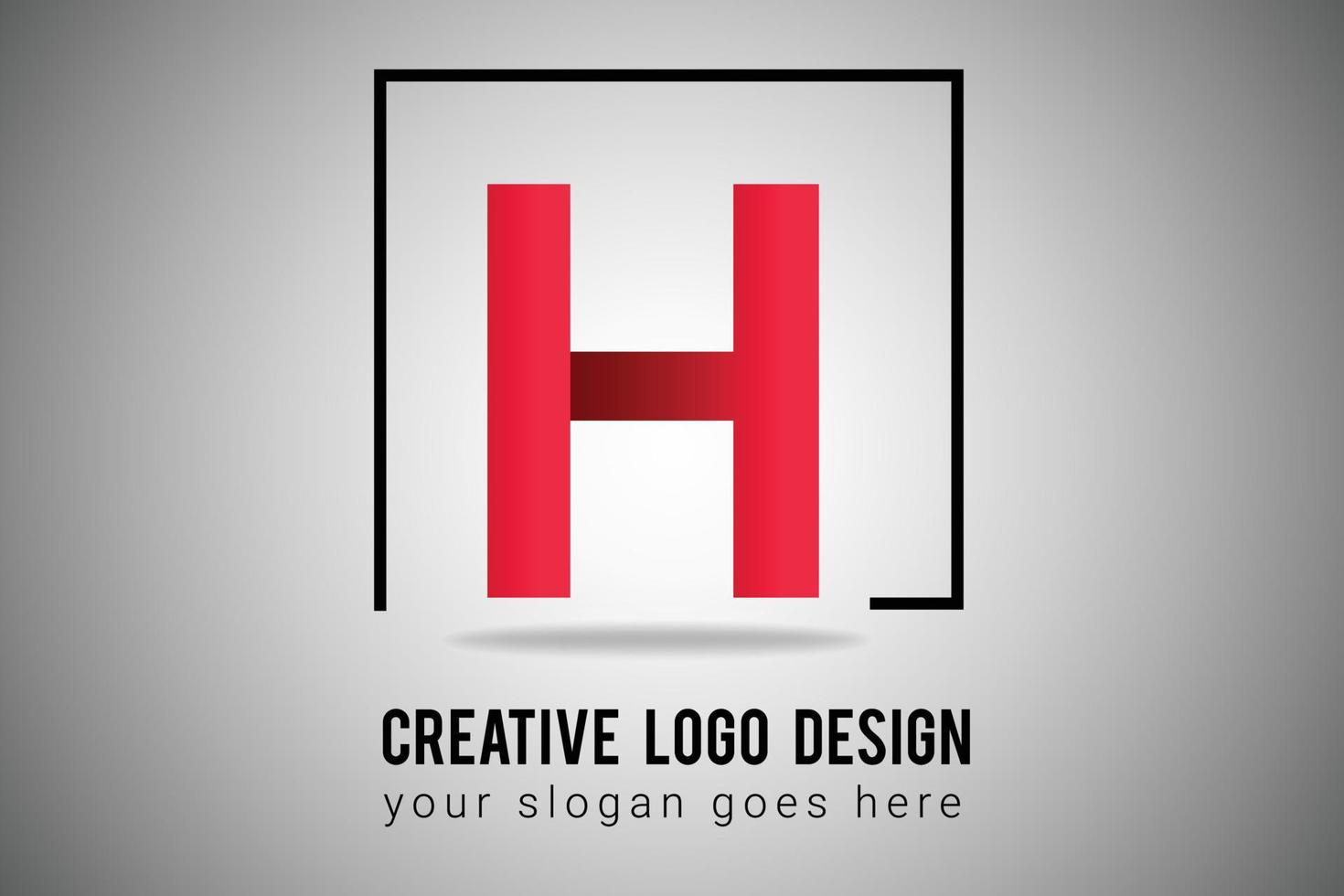 logotipo de letra h en el icono de vector de color degradado rojo. ilustración creativa del logotipo de la letra h.