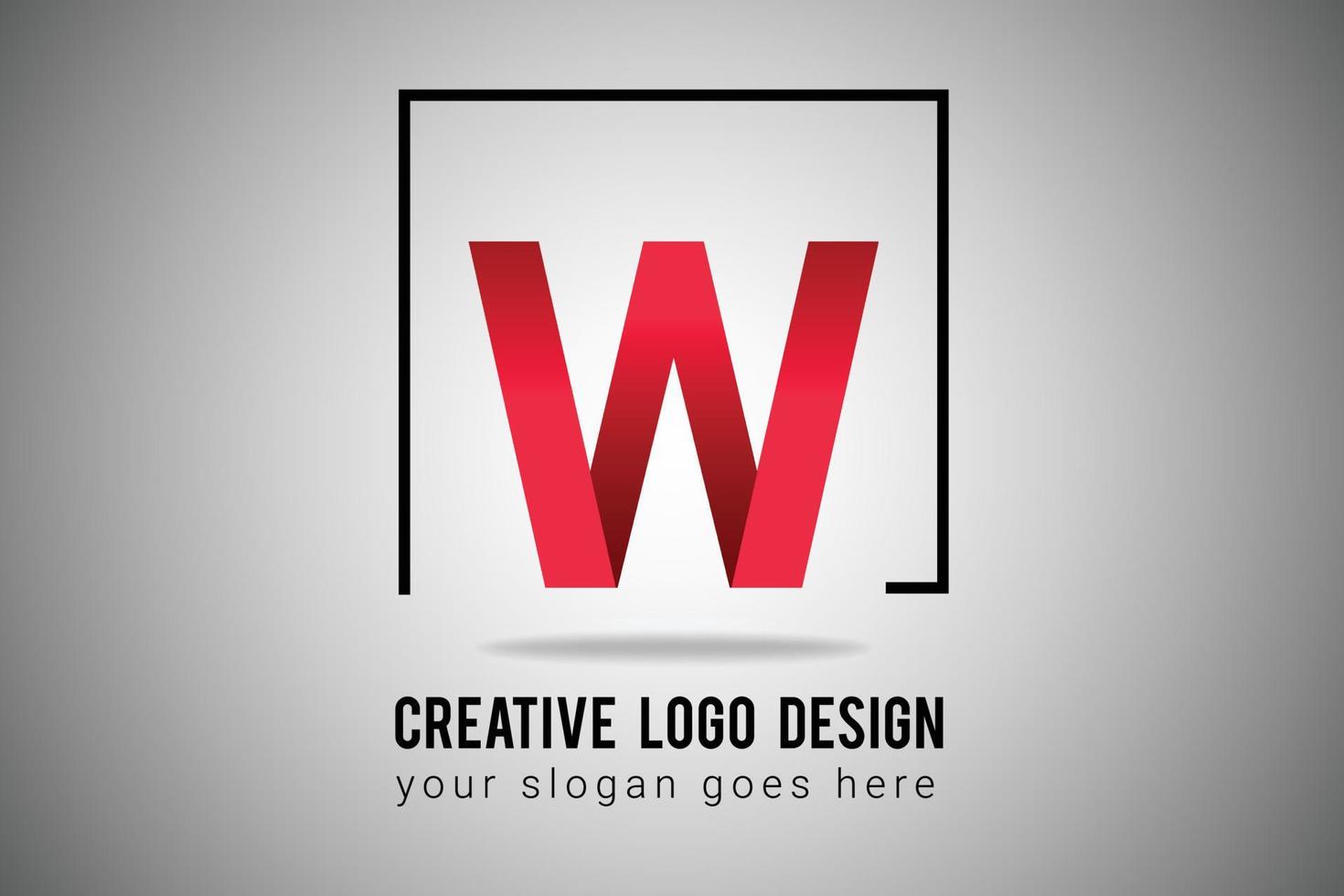 W Letter Logo in red gradient color Vector Icon. Creative W Letter Logo Illustration