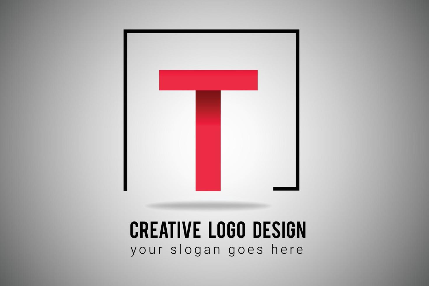 logotipo de letra t en el icono de vector de color degradado rojo. ilustración creativa del logotipo de la letra t.