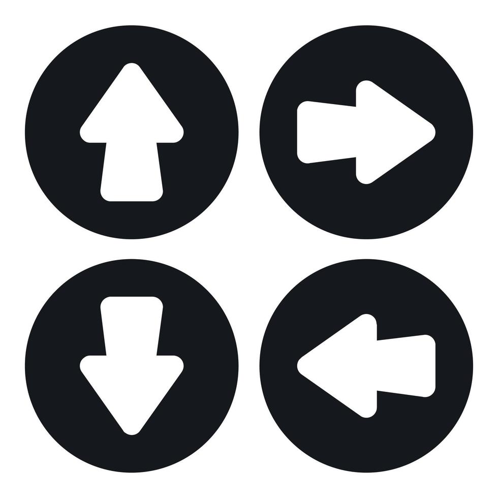 Arrow set icon, simple style vector