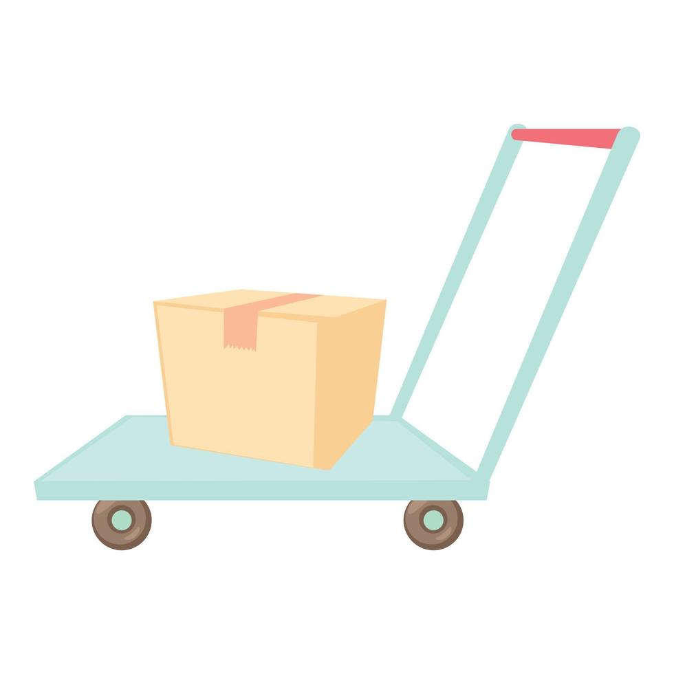 icono de carrito de almacén, estilo de dibujos animados vector