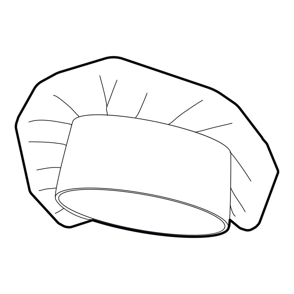 Chef cap icon, outline style vector