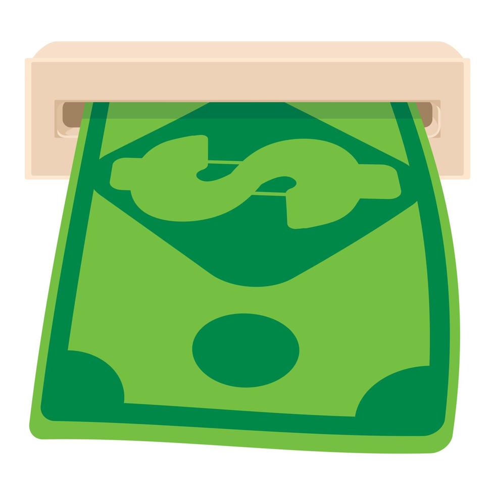 Cash icon, cartoon style vector