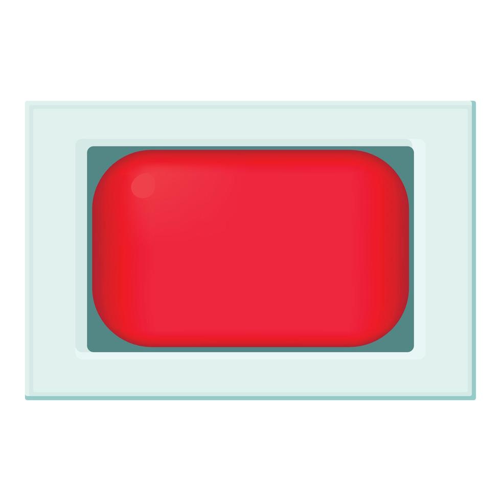 Rectangular button icon, cartoon style vector