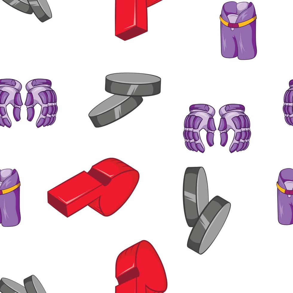 Canadian hockey pattern, cartoon style vector
