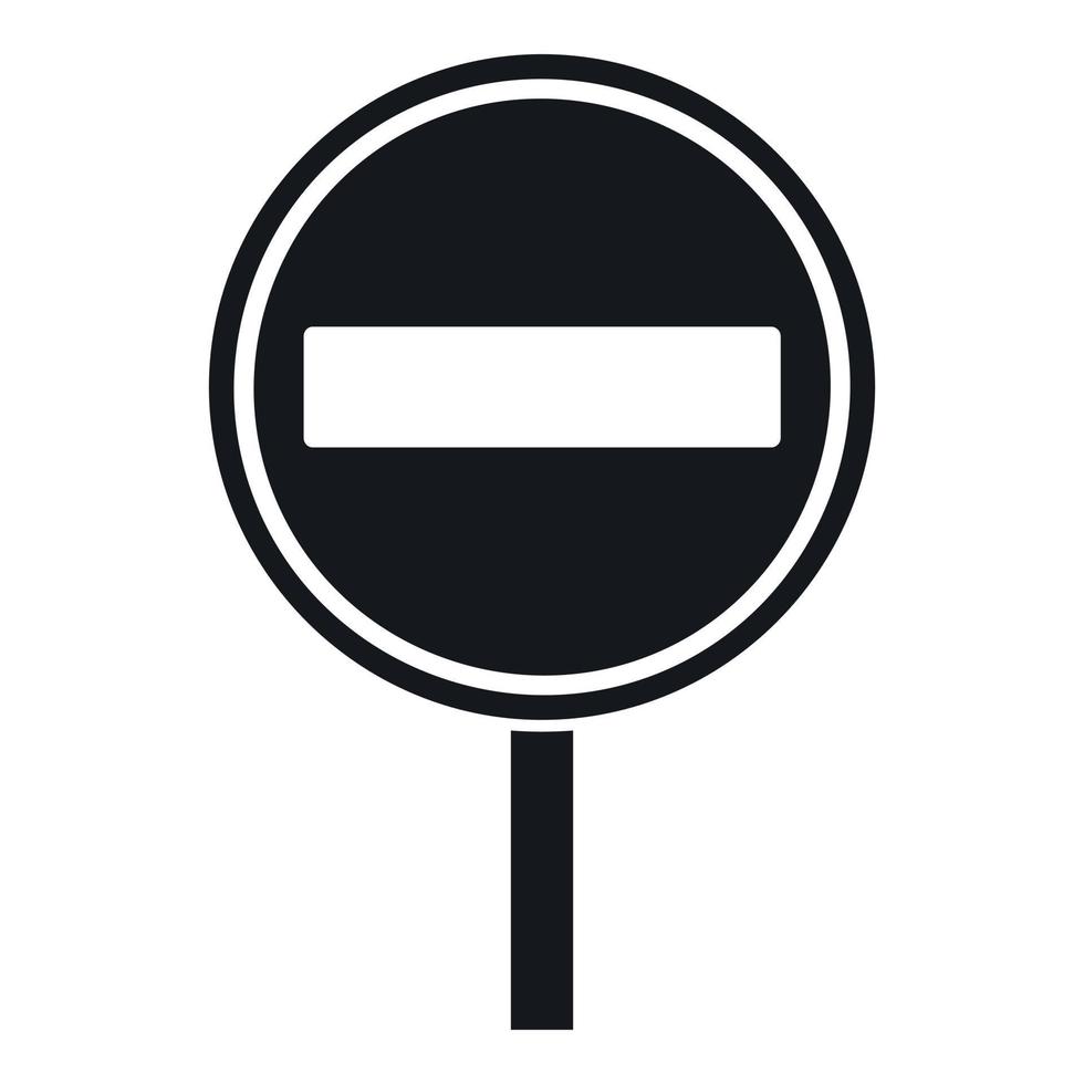 No entry sign icon, simple style vector