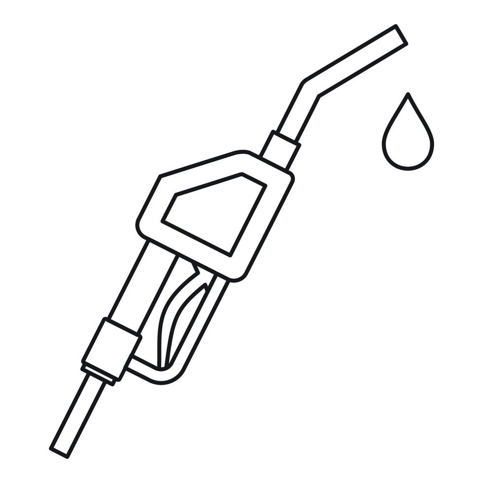 Fuel nozzle icon, outline style vector