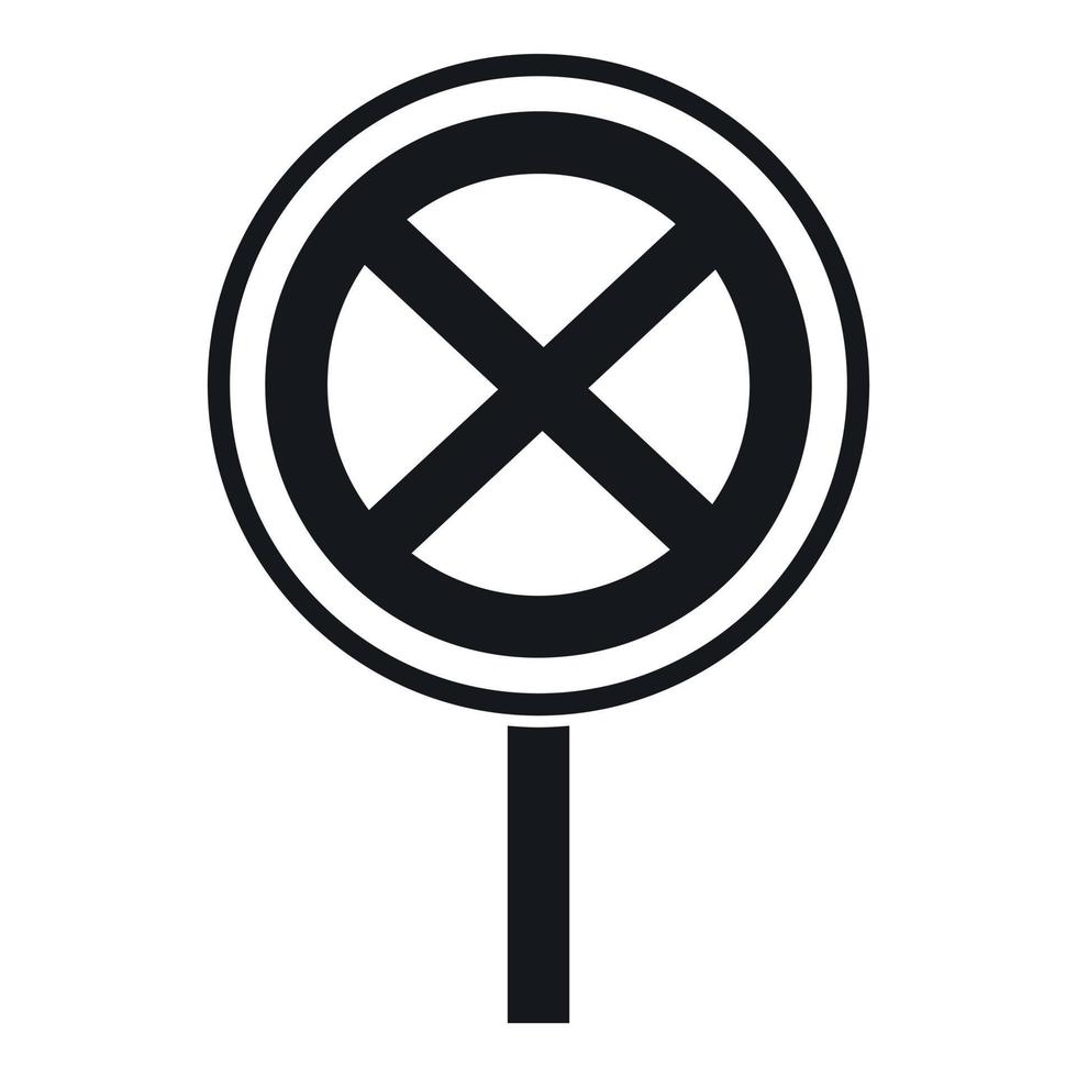 No stopping and parking sign icon, simple style vector
