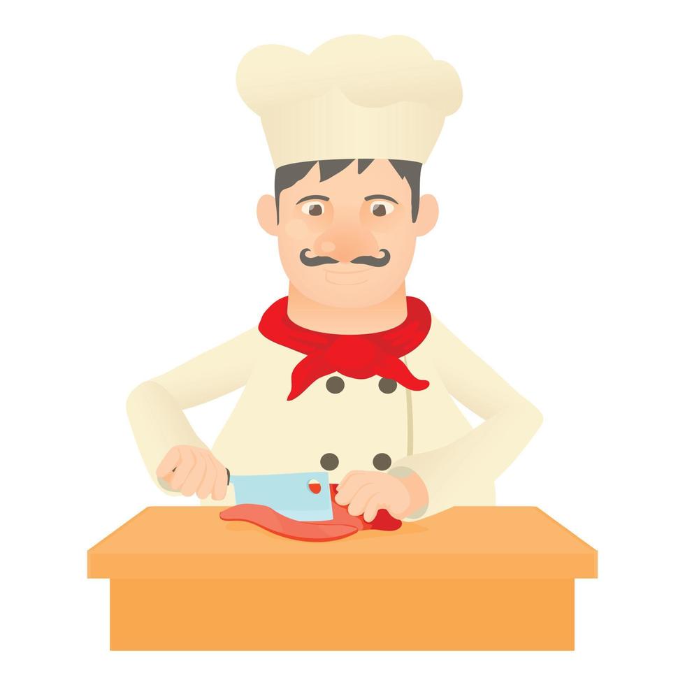 icono de cocinero, estilo de dibujos animados vector