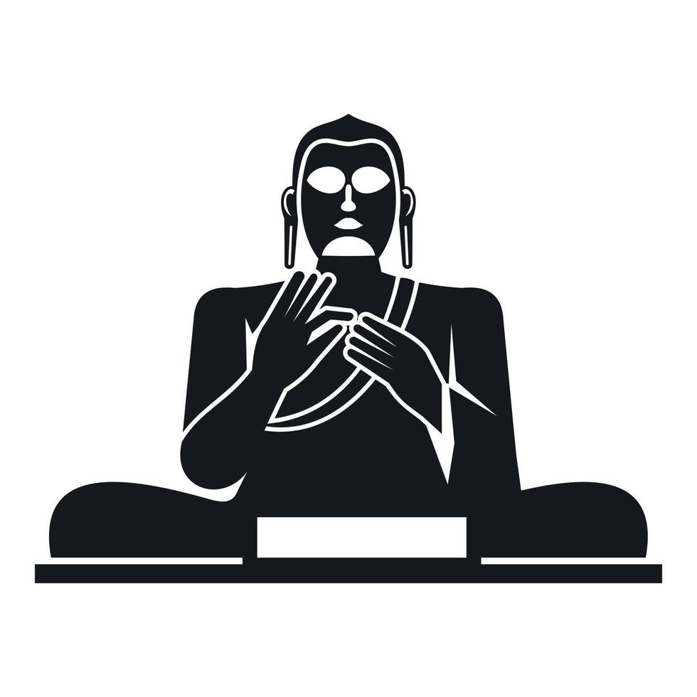 Buddha statue icon, simple style vector