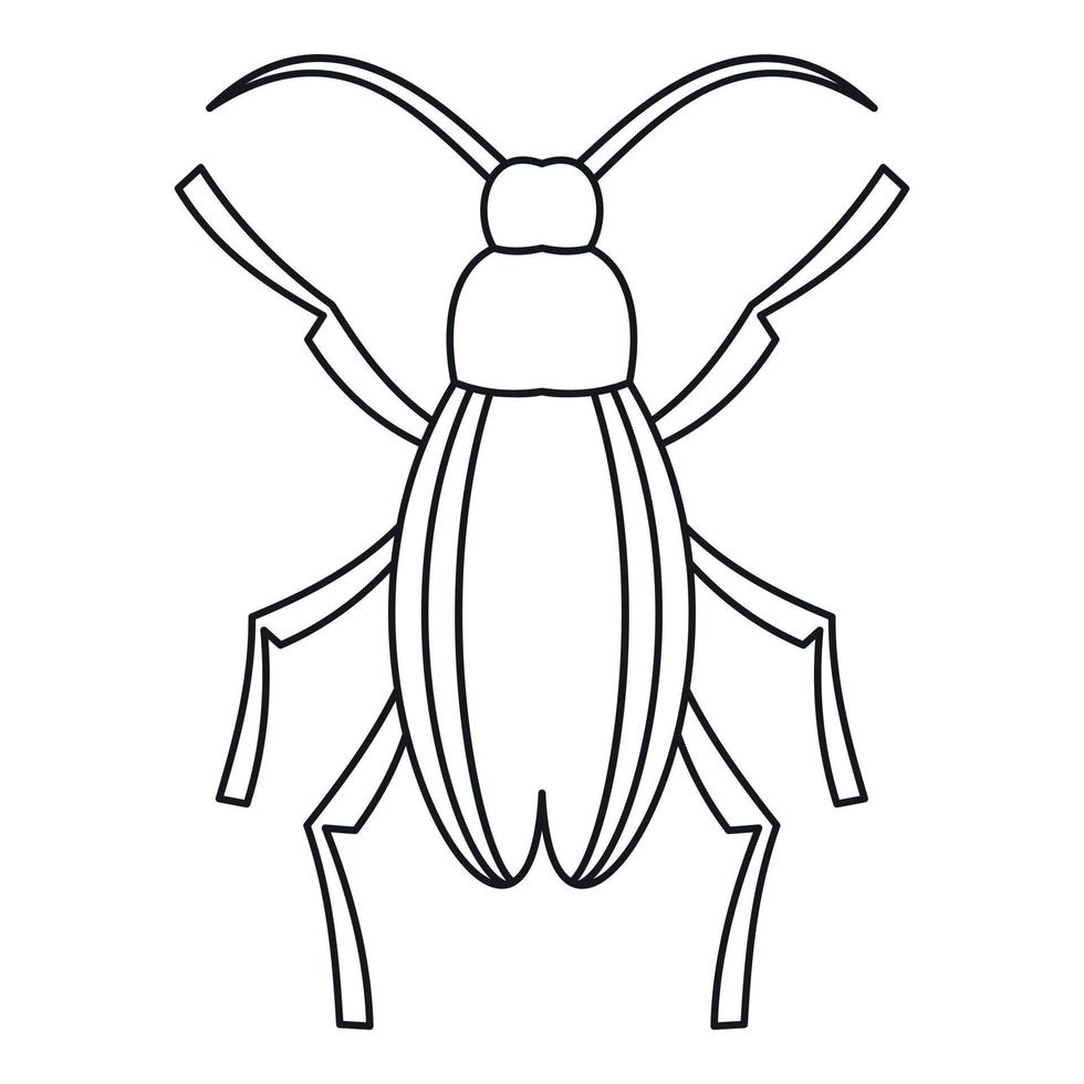 Longhorn beetle grammoptera icon, outline style vector