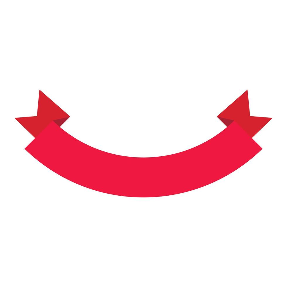 Red banner ribbon icon, flat style vector