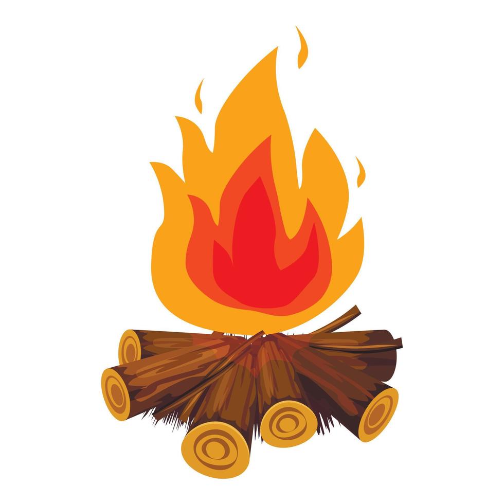 icono de fuego, estilo de dibujos animados vector