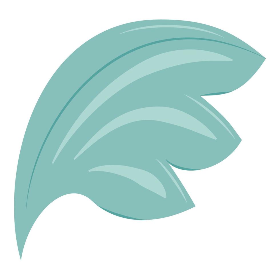 Bird wing blue feathers icon, cartoon style vector
