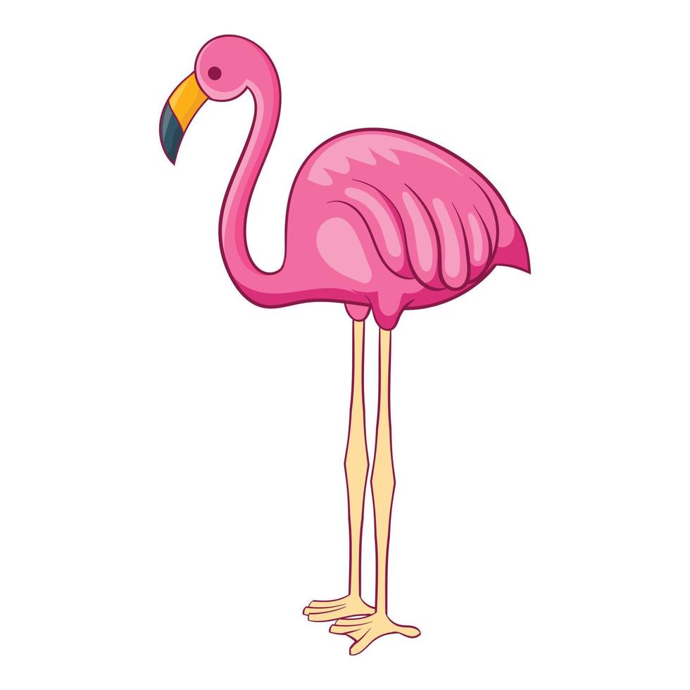 Flamingo icon, cartoon style vector