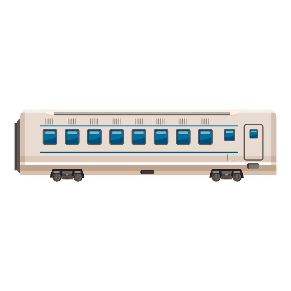icono de vagón de pasajeros, estilo de dibujos animados vector