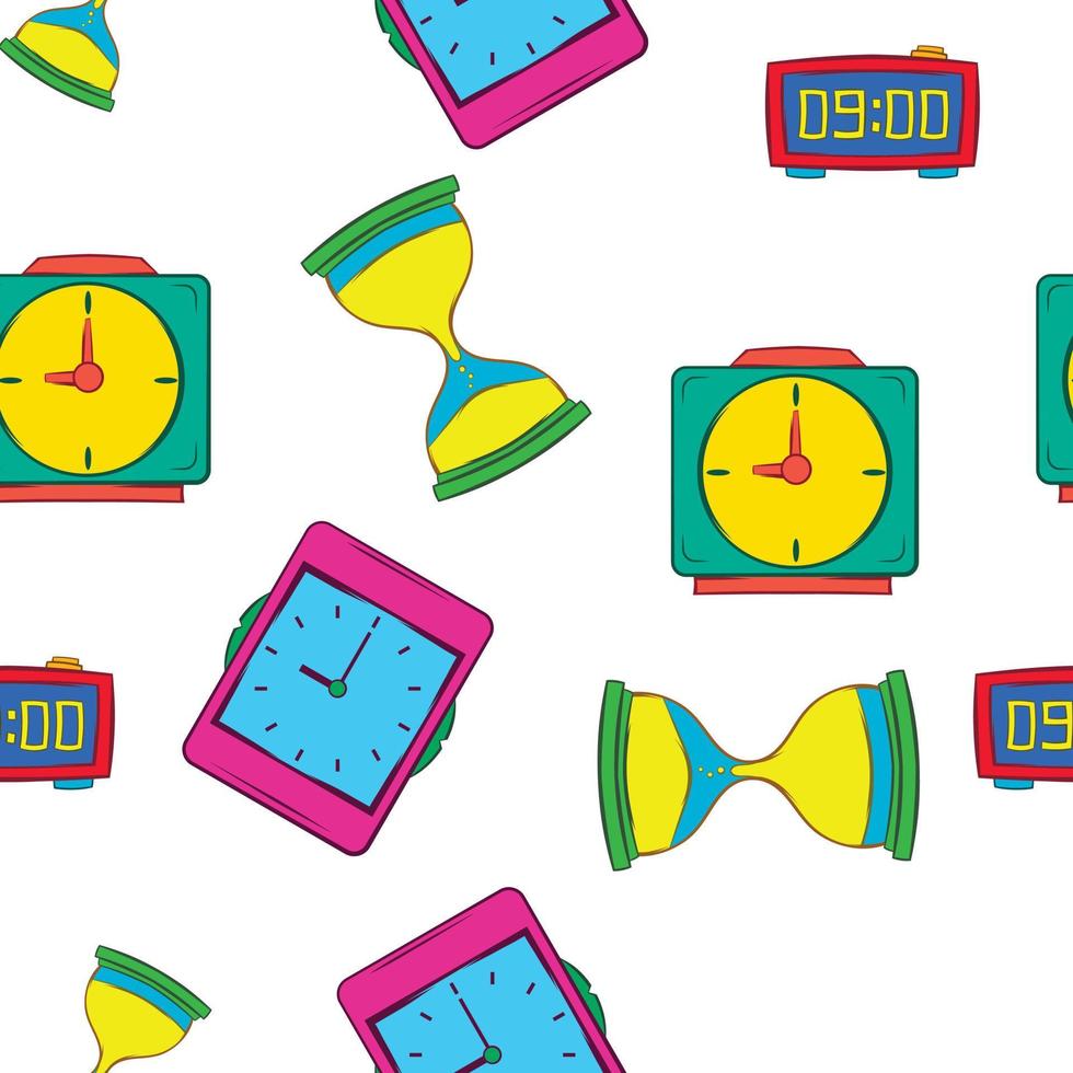 Watch pattern, cartoon style vector