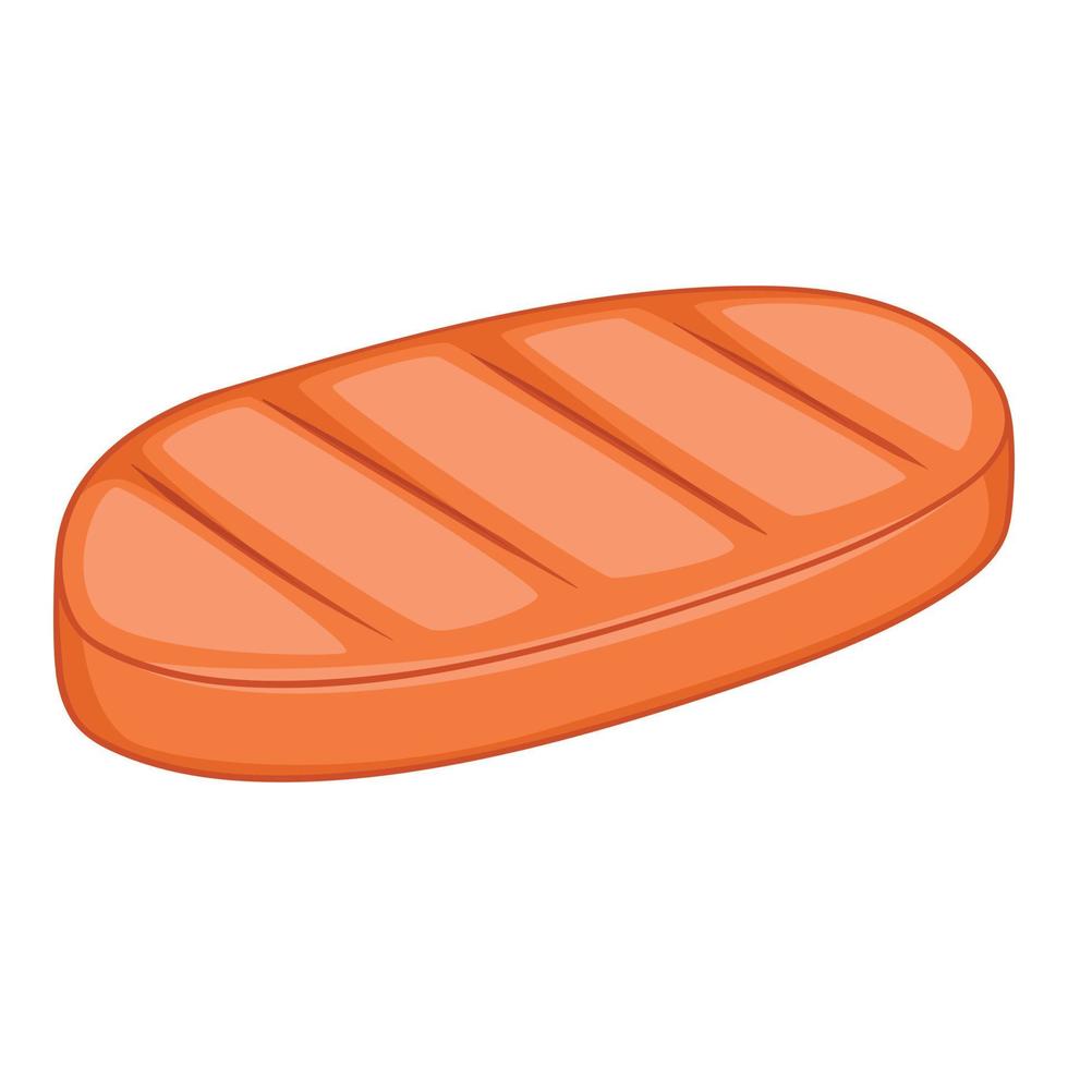 Meat cutlet icon, cartoon style vector