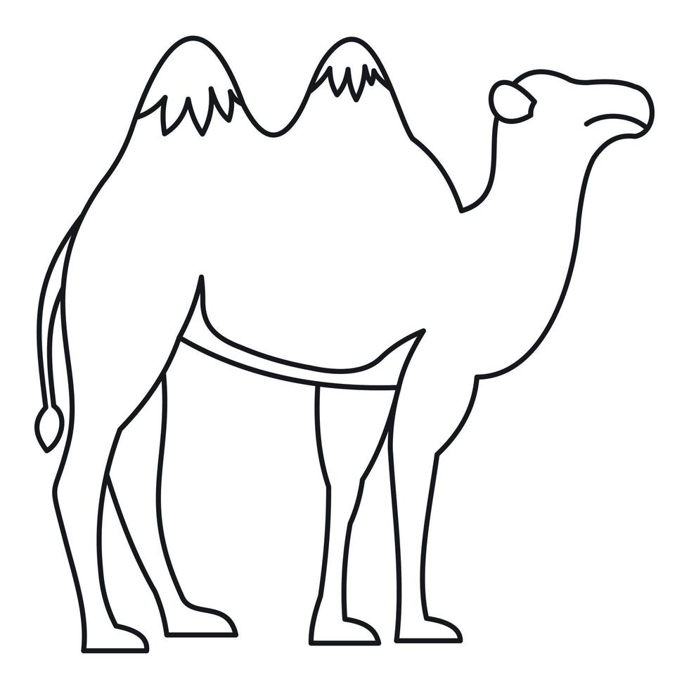 Camel icon, outline style vector