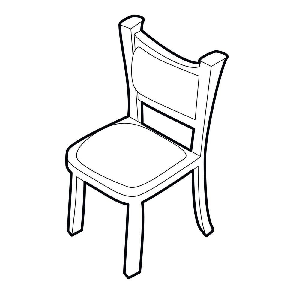 icono de silla, estilo 3d isométrico vector