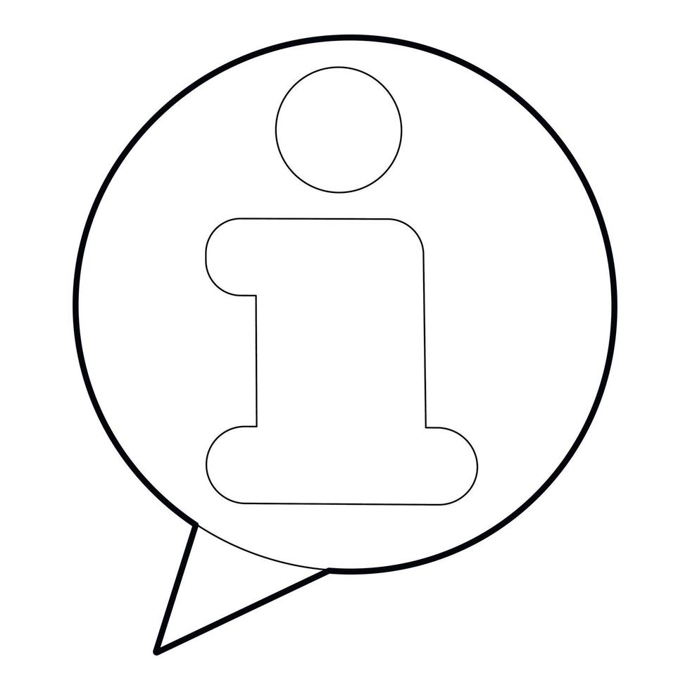Information icon, outline style vector