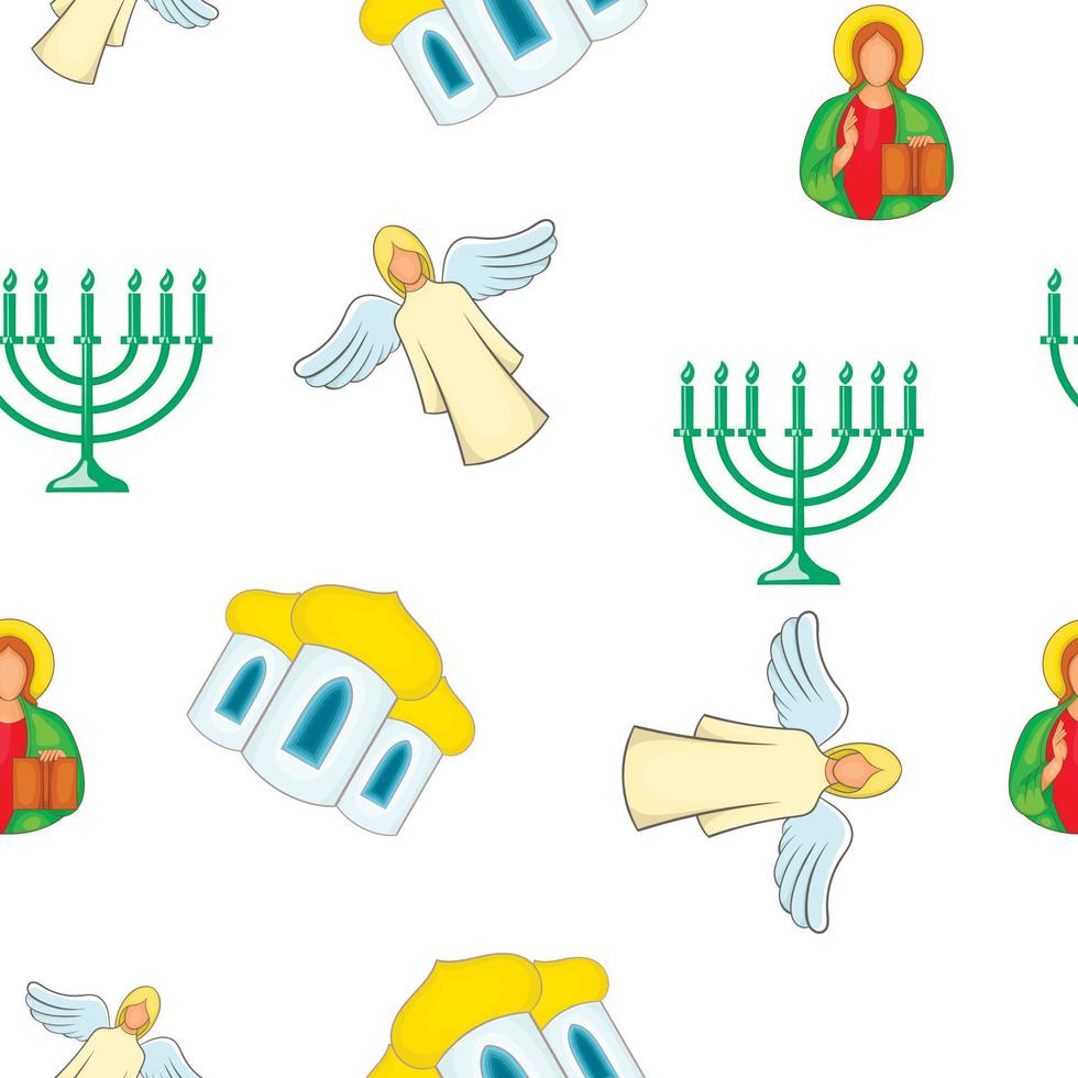Spirituality pattern, cartoon style vector