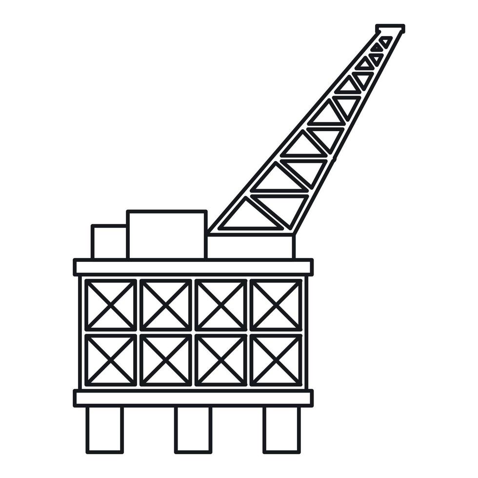 Oil platform icon, outline style vector