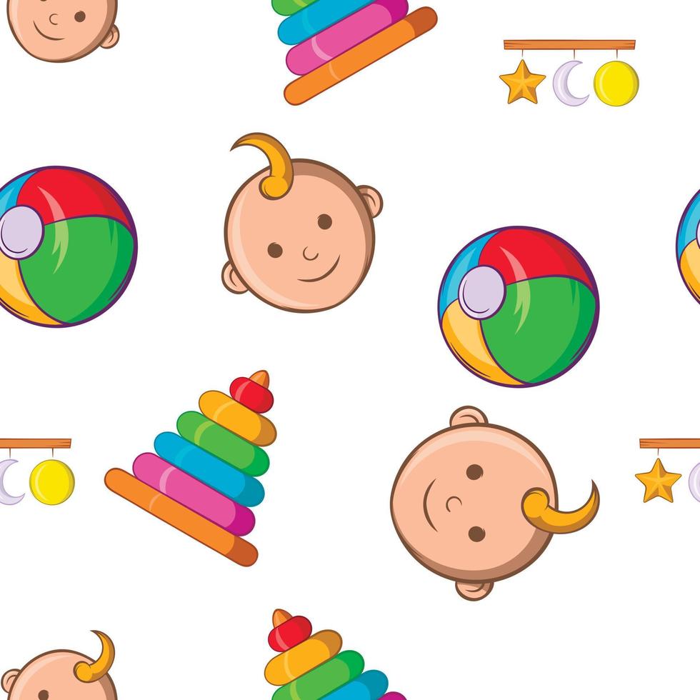 Child pattern, cartoon style vector