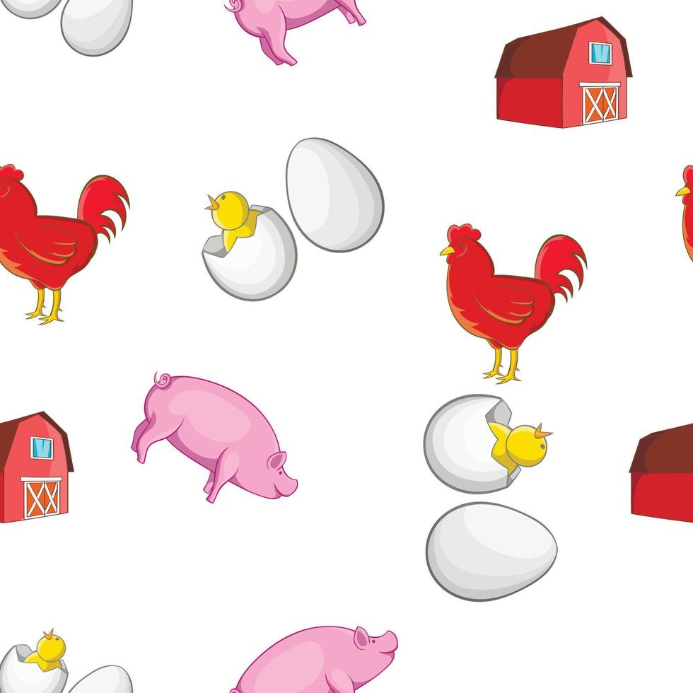 Estate pattern, cartoon style vector