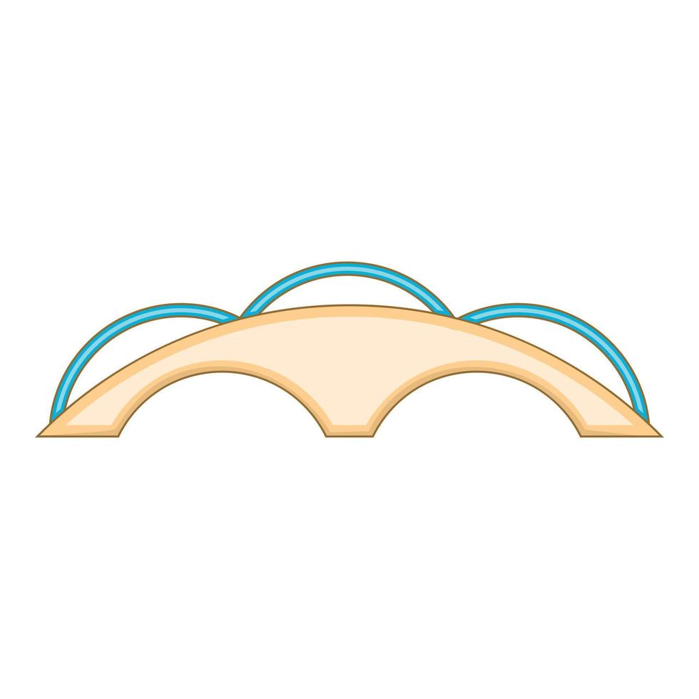 Small bridge icon, cartoon style vector