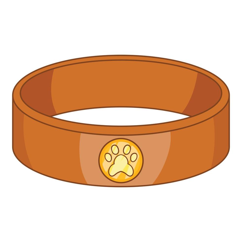 Pet collar icon, cartoon style vector