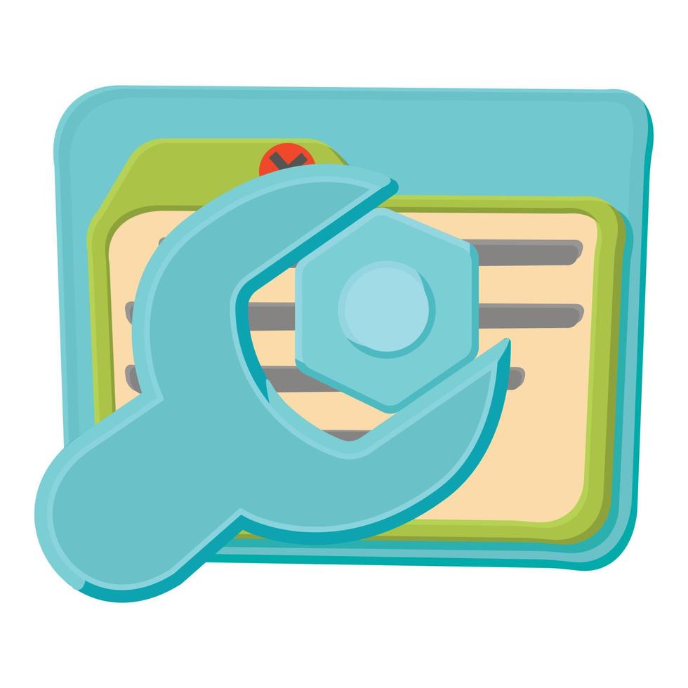 Wrench icon, cartoon style vector