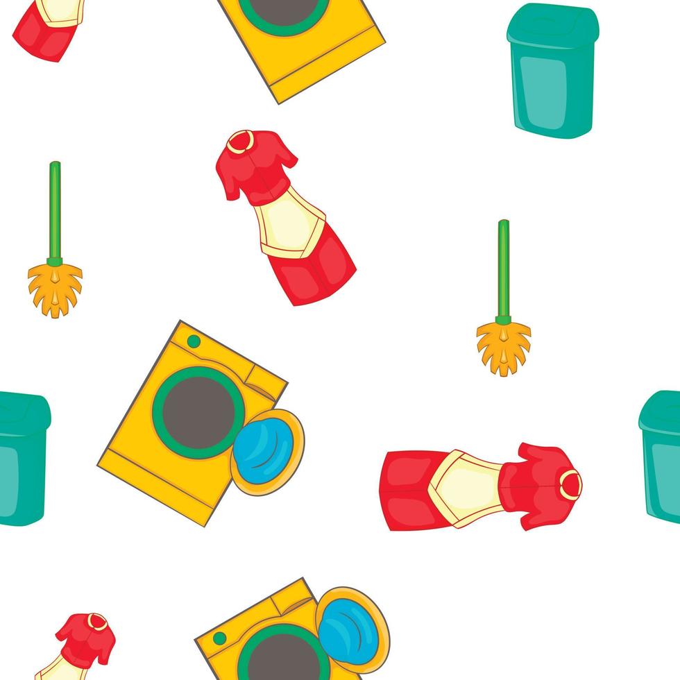 House cleaning pattern, cartoon style vector