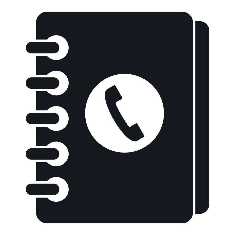 Address book icon, simple style vector