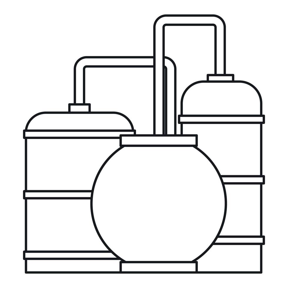 Oil refinery icon, outline style vector
