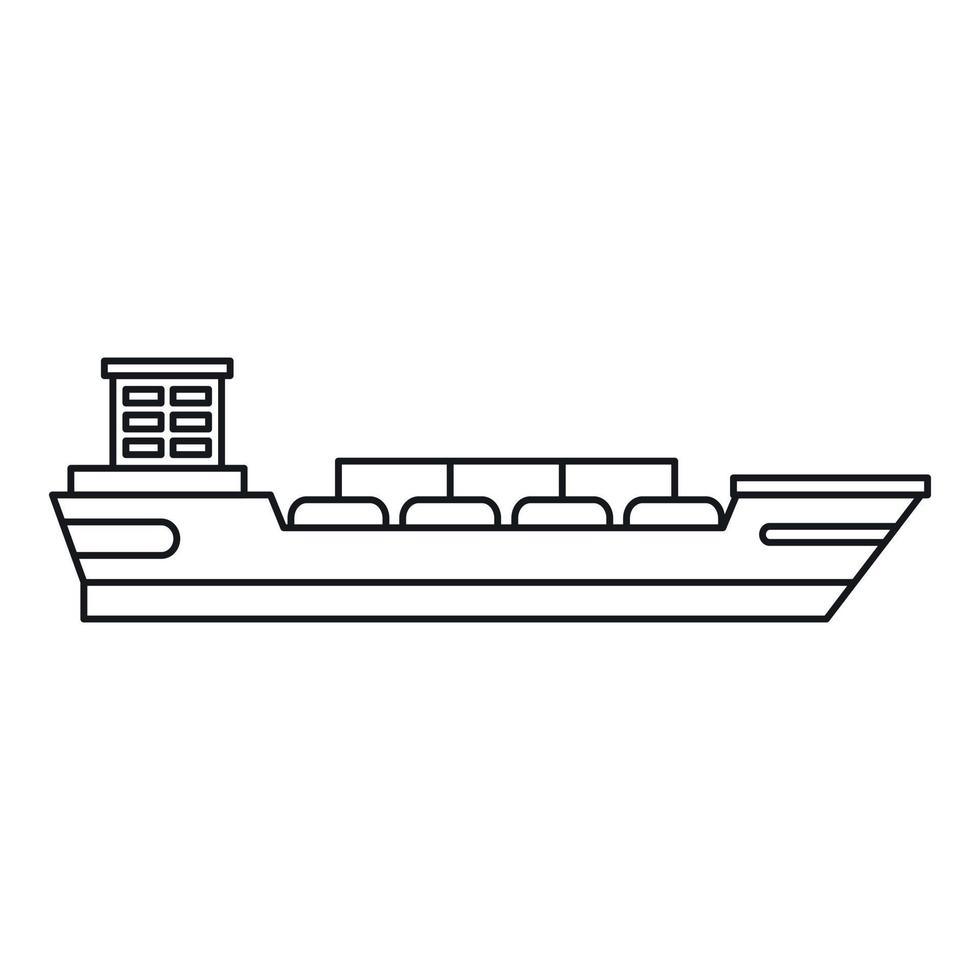 Cargo ship icon, outline style vector