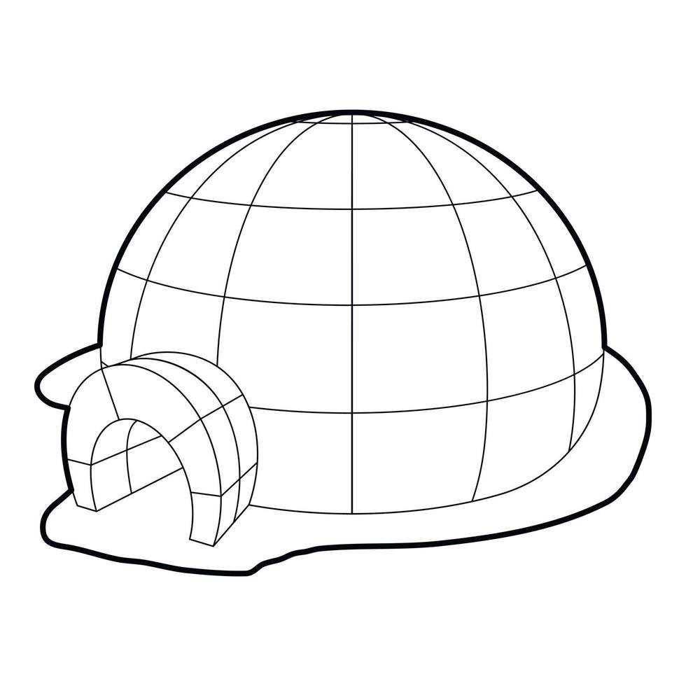 Igloo icon, outline style vector