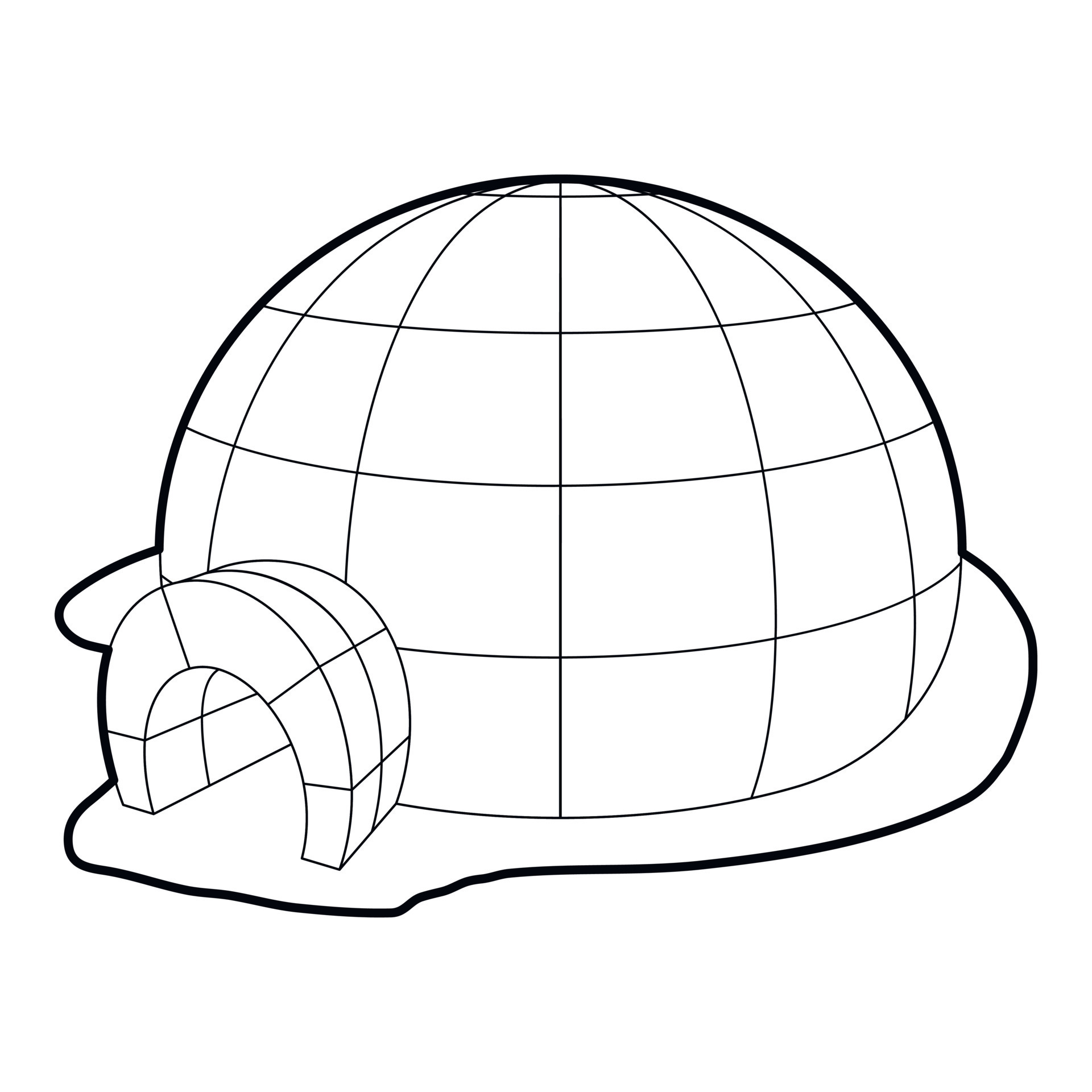 Igloo icon, outline style 14739024 Vector Art at Vecteezy