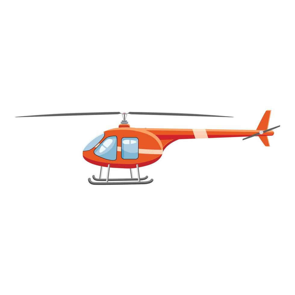icono de helicóptero, estilo de dibujos animados vector